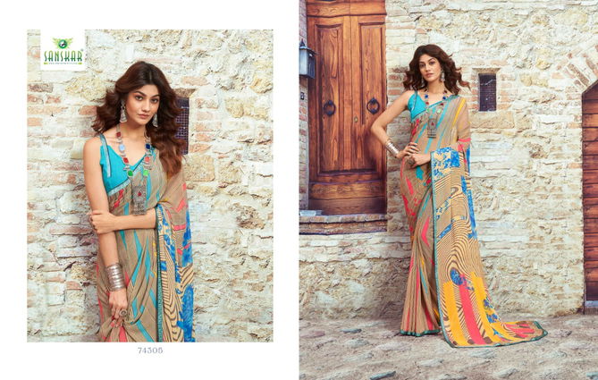 Sanskar Magic Book Designer Printed Ethnic Wear Georgette Fancy Saree Collection